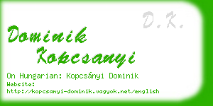 dominik kopcsanyi business card